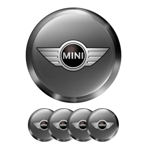 Mini Cooper Wheel Cap Silicone Stickers Grey Classic Logo