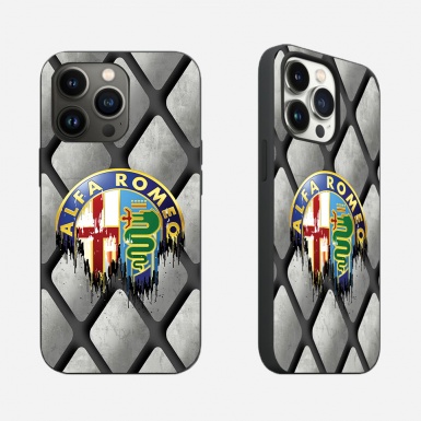 Alfa Romeo Case for iPhone with Design Metal Grid Logo