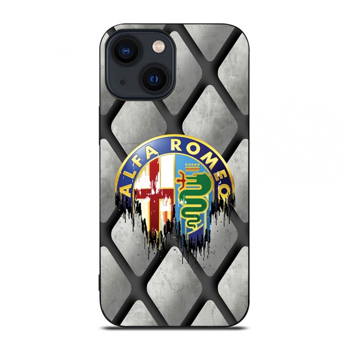 Alfa Romeo Case for iPhone with Design Metal Grid Logo