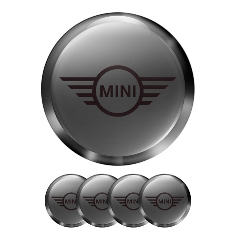 Mini Cooper Silicone Stickers Wheel Cap Grey