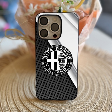 Alfa Romeo iPhone Case with Black & White Design Logo