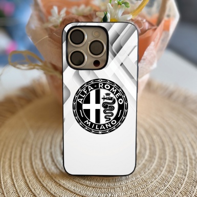 Alfa Romeo  iPhone Case with Black & White Design Case Logo