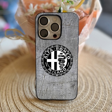 Alfa Romeo Case iPhone with Black & White Design Case Logo