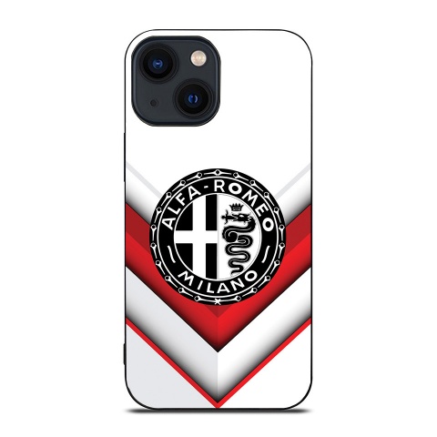 Alfa Romeo Case iPhone with Black & White Logo and White Color  Case