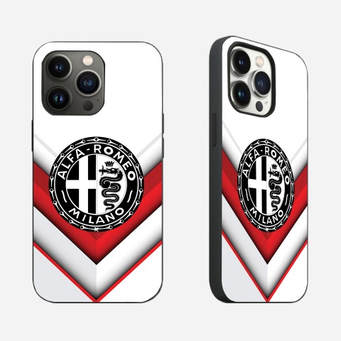 Alfa Romeo Case iPhone with Black & White Logo and White Color  Case