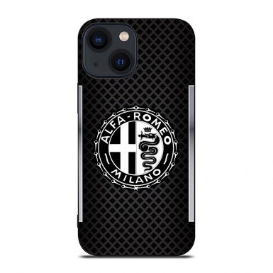 Alfa Romeo  Black iPhone Case with Black & White Logo