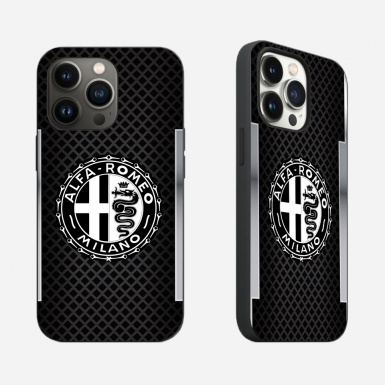 Alfa Romeo  Black iPhone Case with Black & White Logo