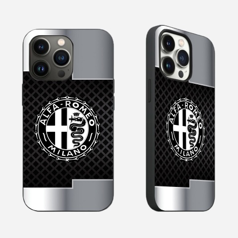 Alfa Romeo iPhone Case with Black & White Stilish Logo