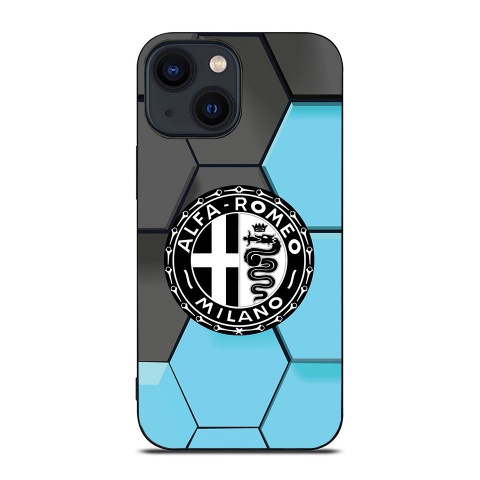 Alfa Romeo iPhone Case with Black & White Logo Honeycomb Model