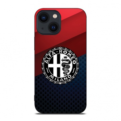 Alfa Romeo Black iPhone Case with Black & White Logo Honeycomb Model