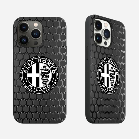 Alfa Romeo iPhone Case with Stilish Metal Gray Design