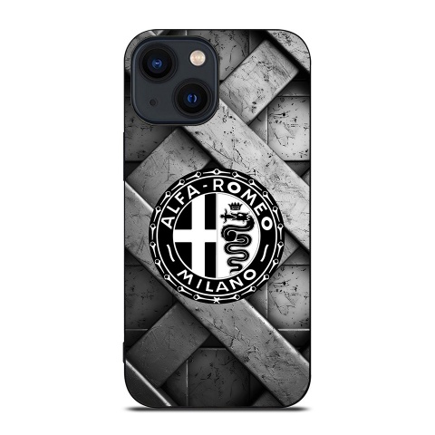 Alfa Romeo iPhone Case with Stilish Logo and Stone Effect 