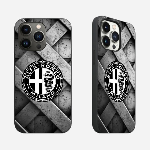 Alfa Romeo iPhone Case with Stilish Logo and Stone Effect 