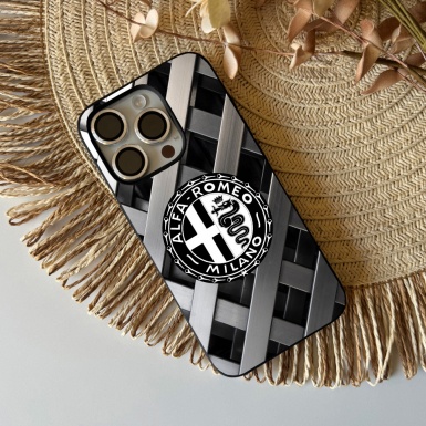 Alfa Romeo  iPhone Case with Design Logo and Stone Effect