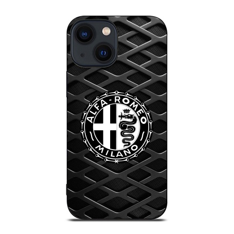 Alfa Romeo  iPhone Case with Design Logo and Grid Effect