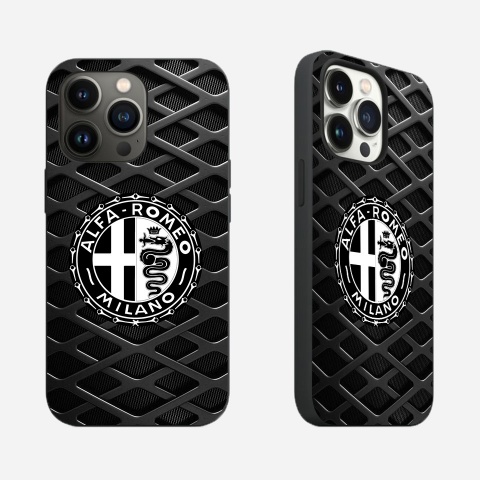 Alfa Romeo  iPhone Case with Design Logo and Grid Effect