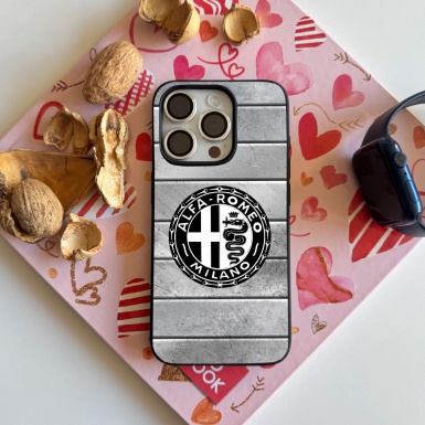 Alfa Romeo iPhone Case with Unic Logo and Stone Effect