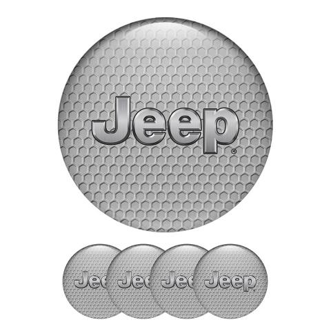 Jeep Wheel Center Cap Domed Stickers  Honeycomb