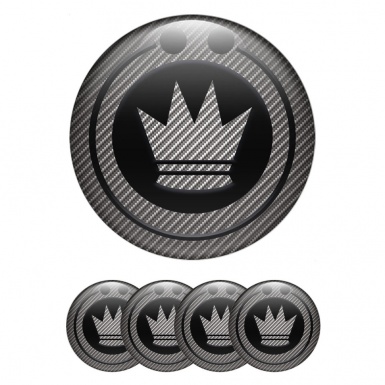 Konig Wheel Emblems for Center Caps Black Logo Carbon Edition