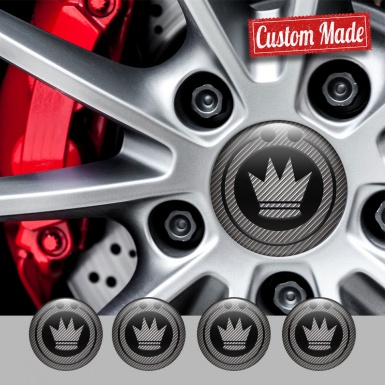 Konig Wheel Emblems for Center Caps Black Logo Carbon Edition