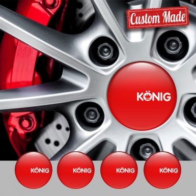 Konig Wheel Emblems for Center Caps Red Edition