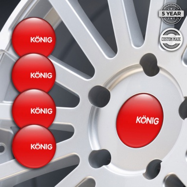 Konig Wheel Emblems for Center Caps Red Edition