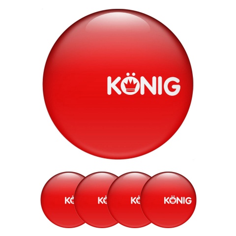 Konig Wheel Emblems for Center Caps Red Edition