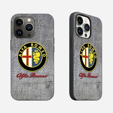 Alfa Romeo Style iPhone Case with Design Logo and Stone Effect