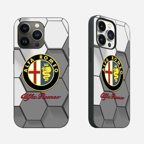 Alfa Romeo iPhone Case Phone Protector Case With Vision Design Gray & White