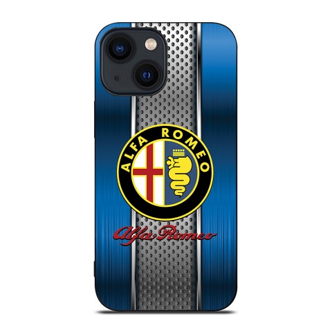 Alfa Romeo Thinnest iPhone Case Blue Metal Grid Style