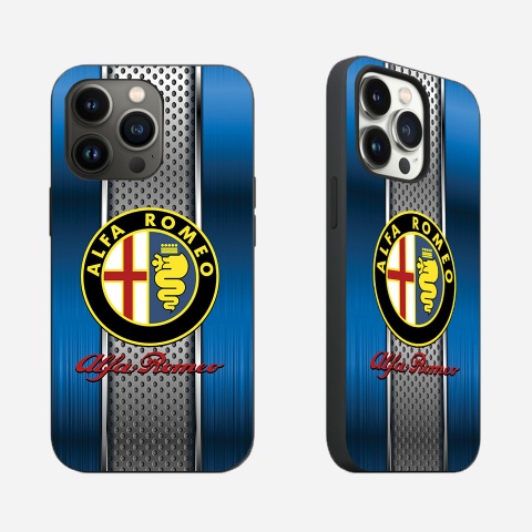 Alfa Romeo Thinnest iPhone Case Blue Metal Grid Style