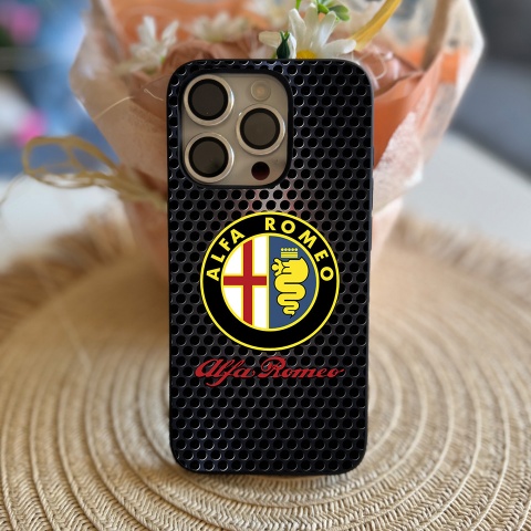 Alfa Romeo iPhone Case Soft Silicone Case with metal Effect 