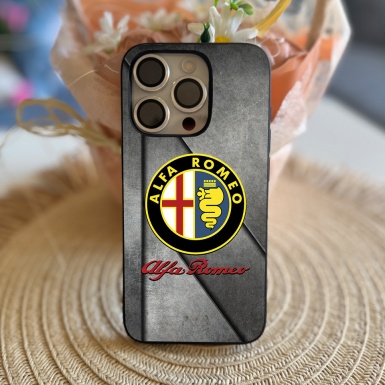 Alfa Romeo iPhone Case Soft Silicone Edition Stone Effect