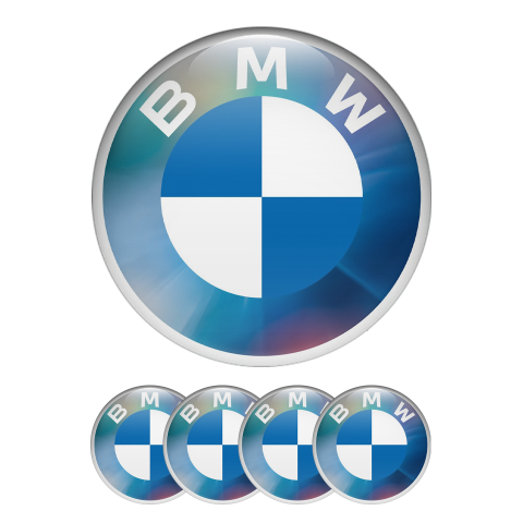 BMW Silicone Stickers Wheel Cap New Blue Style