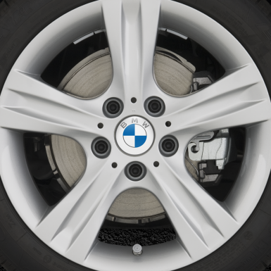 BMW Wheel Cap Emblems White Blue Logo