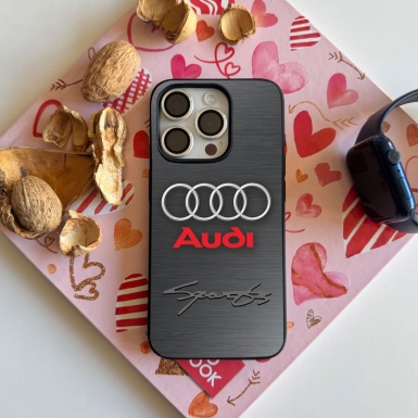 Audi iPhone case dark gray with emblem