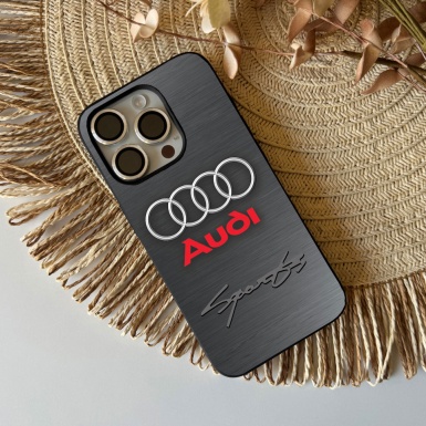 Audi iPhone case dark gray with emblem