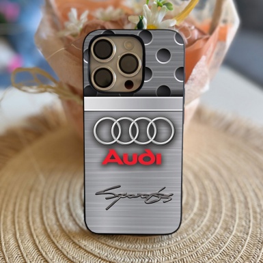 Audi iPhone case gray color with emblem