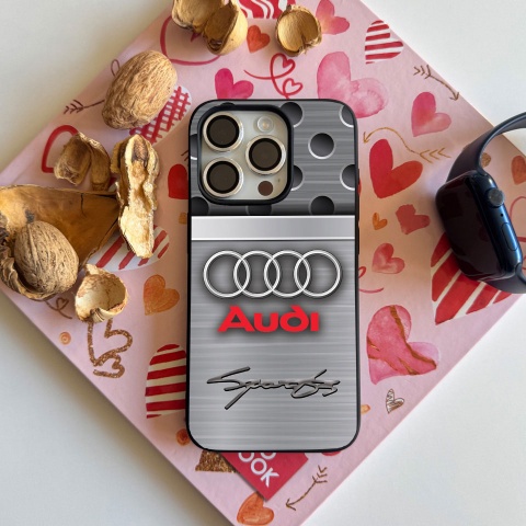 Audi iPhone case gray color with emblem