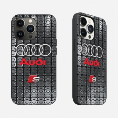 Audi iPhone case with figures and emblem