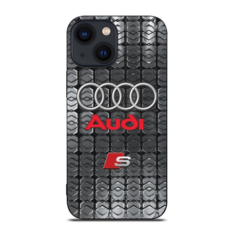 Audi iPhone case with figures and emblem