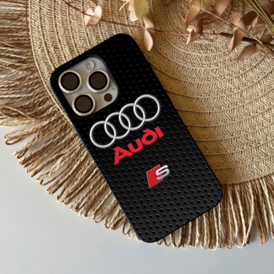 Audi black perforated iPhone case