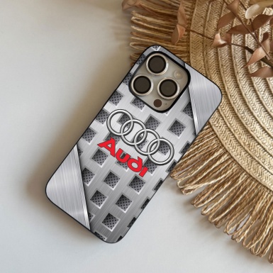 Audi iPhone case gray design with logo