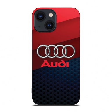 Audi iPhone silicone case red black with logo