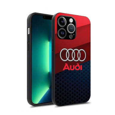 Audi iPhone silicone case red black with logo