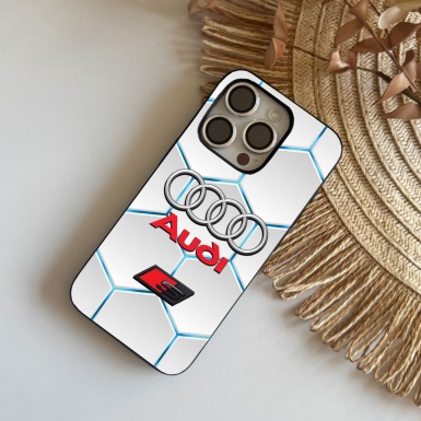 Audi thin phone case for iphone honeycomb white