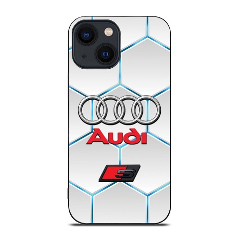 Audi thin phone case for iphone honeycomb white