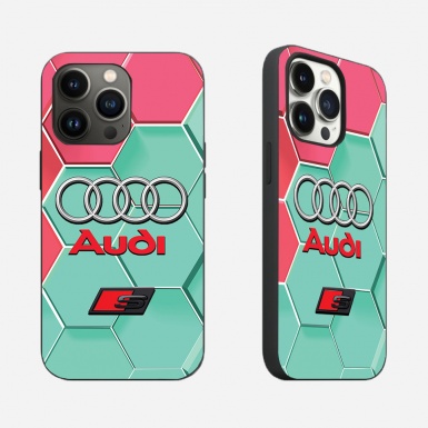 Audi multicolor iPhone case with logo