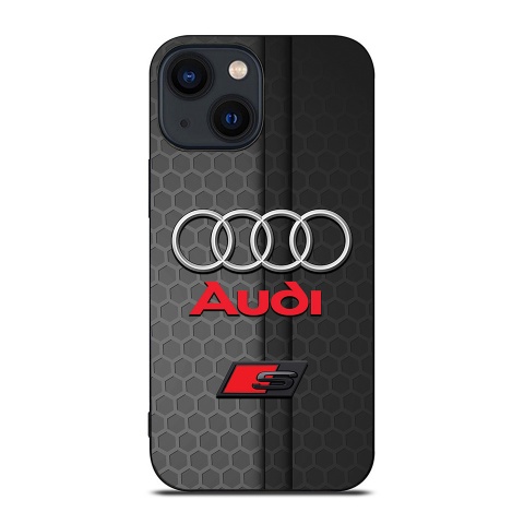 Audi iPhone case iridescent gray with logo