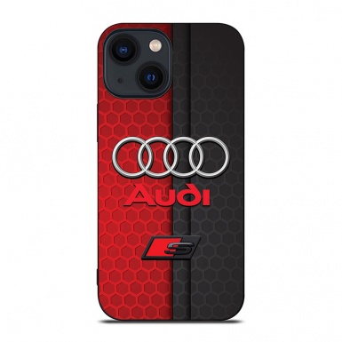 Audi red black silicone case for iPhone